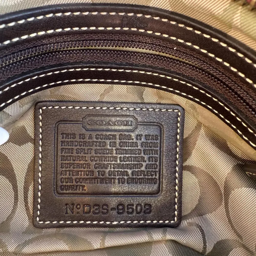 Vintage Coach Women's Suede Shoulder Bag Y2K